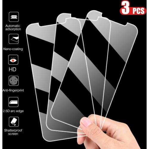 3/2Pcs Glass for iPhone 12 Pro MAX 11 7 8 6 Plus X XR Screen Protector Ultra Thin 9H Protective Tempered Glass For iPhone 7 8 5