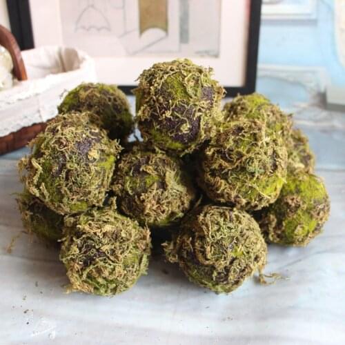 APRICOT 1pcs Artificial Moss Ball Home Office Bedroom Decor Vintage Rustic Wedding Table Decorations Party Decoration