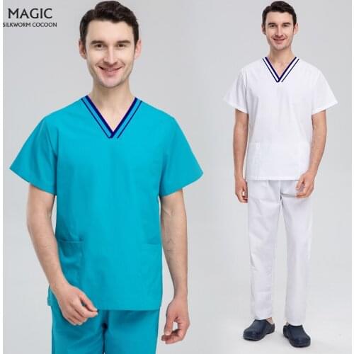 Anesthetist Nursing Uniforms Unisex Medical Scrubs Suits Multicolor Pharmacist Workwear Pet Clinic Nurse Work Clothes Wholesale