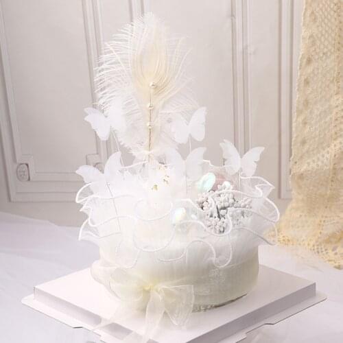 Butterfly Cake Toppers Happy Birthday Cake Toppers Handmade Painted Wedding Birthday Party Cake Decoration Party Baking Supplies