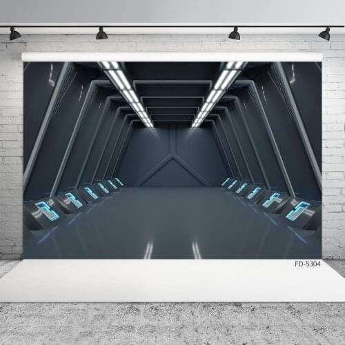 Black Wall Light Passage Photo Backdrop Vinyl Cloth Background for Baby Children Birthday Portrait Photocall Photography Props