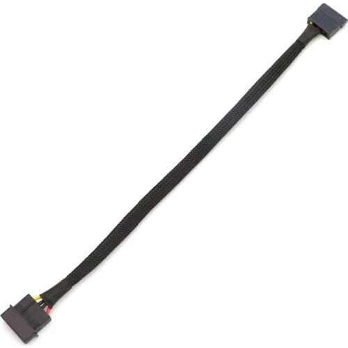 Black Full Sleeved IDE Molex to Sata Power Adapter Cable