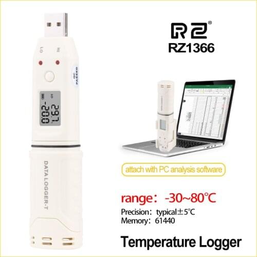 RZ GM1366 Digital data logger temperature Recorder Logger temperature detector -30~80C(-30~176F)