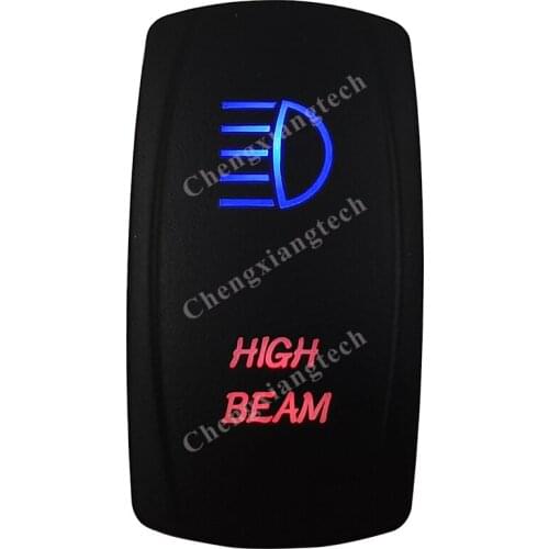 High Beam Rocker Switch 5 Pins SPST On/Off Blue & Red Led 20A/12V 10A/24V Toggle Switch for Cars,Trucks, RVs, Boats