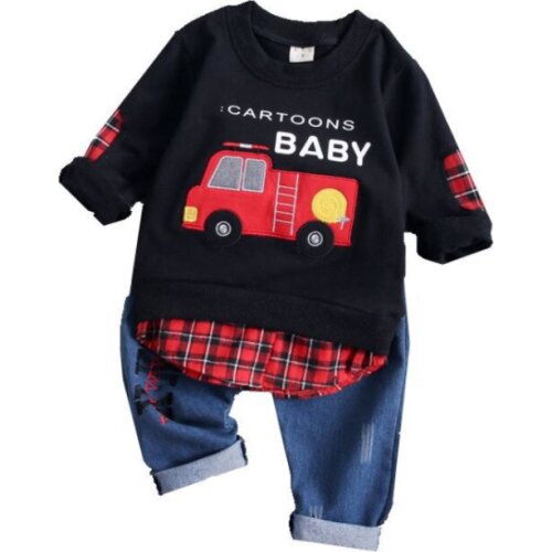 Infant Clothing Sets Baby Girls Boys Cotton Clothes Suits Children Cartoon Car T-Shirt Pants 2Pcs/Set Kids Casual Tracksuits