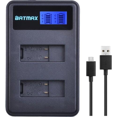 For Gopro 5 AHDBT-501 LCD USB Dual Charger for AHDBT 501 Gopro 5 Action Camera Battery