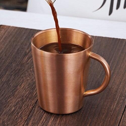Stainless Steel Double-layer Cup With Hand Putting Beer Mug Heat Insulation Household Coffee Mug Anti-falling Cup Drinkware