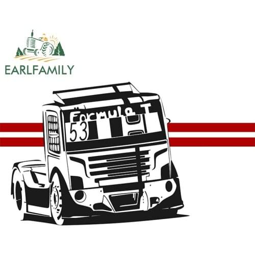 EARLFAMILY 13cm x 7.6cm for Racing Truck Car Sticker Auto Bumper Window Stickers Fashion Occlusion Scratch 3D Vehicle Decal
