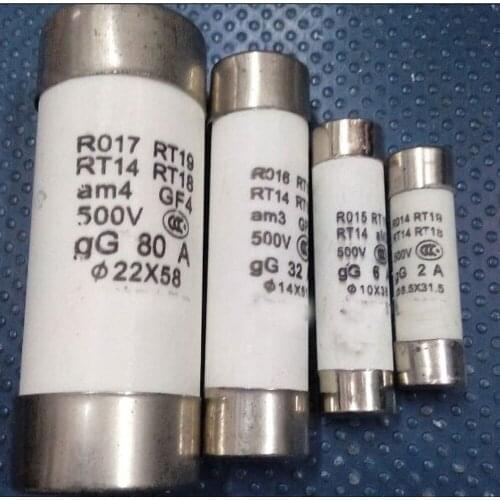 5pcs R017 RO17 22x58mm 500V 100KA Ceramic Fuse Core for Fuse Disconnect Isolating Switch 32A 40A 50A 63A 80A 100A 125A
