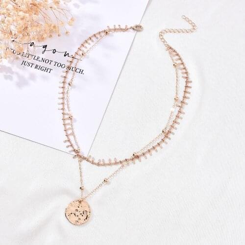 Ins Net Celebrity Fashion Hot Jewelry Stacking Layered Necklace Hiphop Multi-layer Medal Metal Choker Necklace