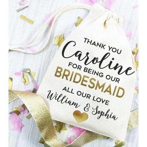CUSTOM name Bridesmaid Bachelorette Hangover bridal shower recovery Survival Kit wedding favor gift bags party Candy pouches