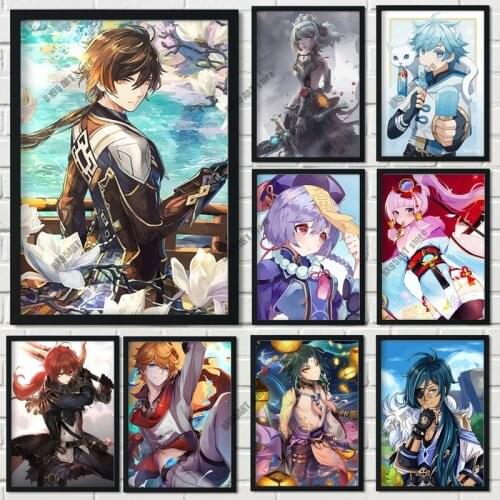 Canvas Painting Genshin Impact Anime Wall Art Posters and Prints Wall Decor Room Decor Pictures for Children Home Decoration