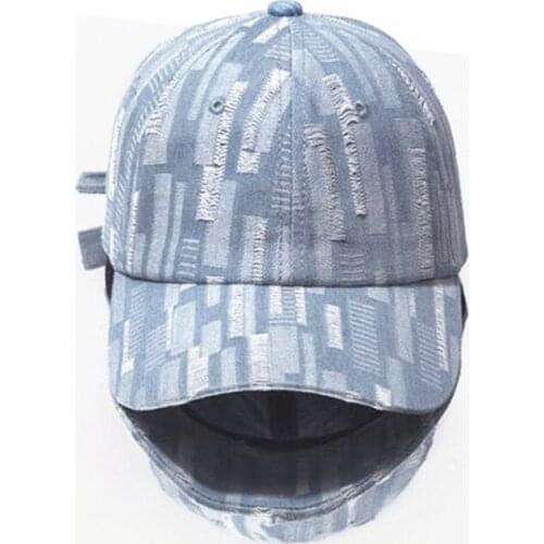 New adult casual washed cotton baseball cap Women and men denim Ripped hip hop Adjustable trucker cap Casquette gorros