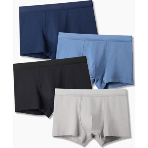 Men Boxers Pure Cotton Breathable Comfortable Shorts Boxers Solid Panties Mens Underwear