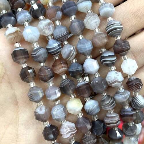 Natural Faceted Persian Agates Loose Stone For Jewelry Making Round Spacer Beads DIY Bracelet Necklace Accessories