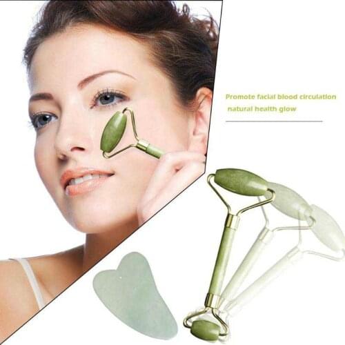 Natural Jade Massage Roller Guasha Board SPA Scraper Stone Facial Anti-wrinkle Treatment Body Facial Massager Health Care Tools
