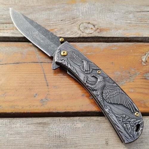 Stone Washing Flying Eagle Knife Hawk Pocket Folding Jackknife Outdoor EDC Tool Sharp Hiking Camp Everyday Carry Blade Man Gifts