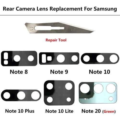 2Pcs Back Camera Lens For Samsung Note 8 9 10 20 Plus Lite Ultra Rear Camera back cover With Glue + tools