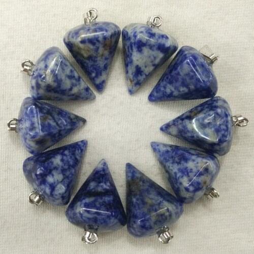 Wholesale 10pcs/lot good quality fashion Natural sodalite stone Pyramis charm Pendants 25x30mm for jewelry making free shipping