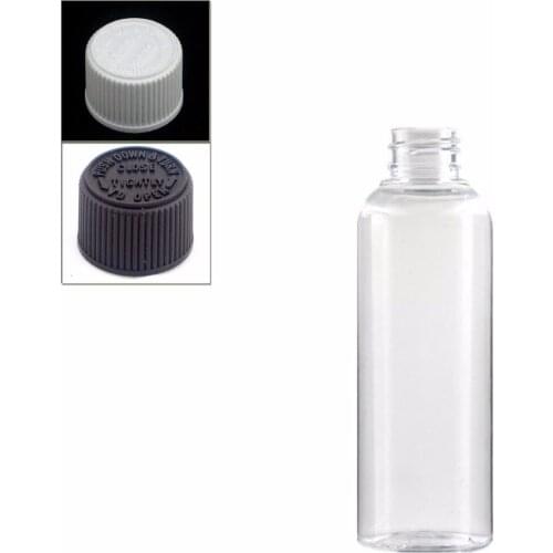150ml empty Plastic Bottles, clear PET bottle with black/white child-resistant safety cap