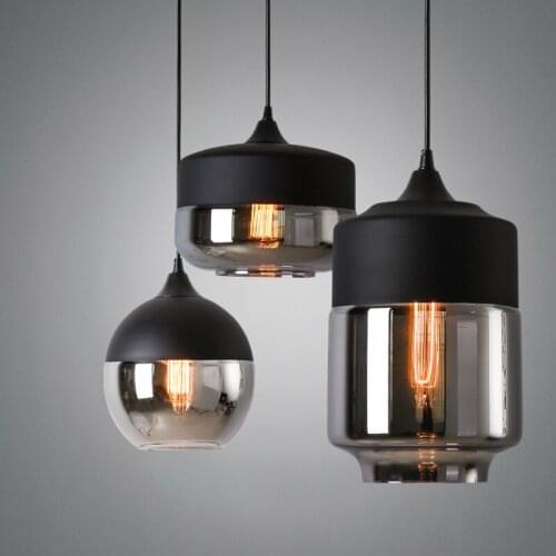 Modern LED Kitchen Dining Bar E27 Island Pendant Lights Dining Living Room Decor Counter Roundness Glass Pendant Lamps Lighting