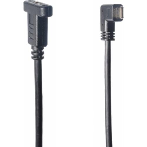 Angle USB C Male to Female Extension Cable with Panel Mount Screw Hole -6feet/1.8m (Right Angle USB c Extension Cable)