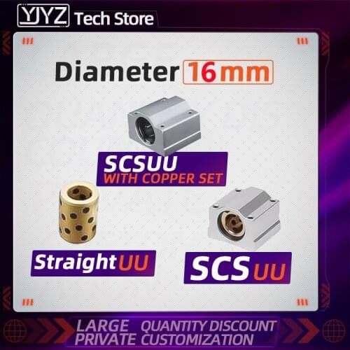 High wear resistance SCS16UU copper sleeve, copper sleeve plus dust-proof, linear round self-lubricating bushing sliding linear