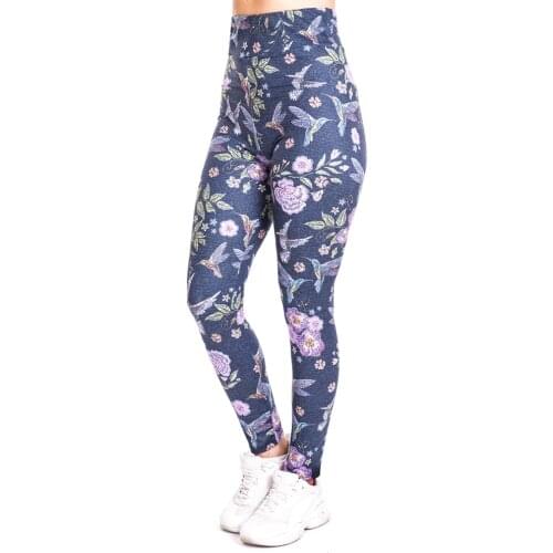 Humming bird imitate Jeans Print Legging Push Up Fashion Pants High Waist Workout Jogging For Women Athleisure Training Leggings