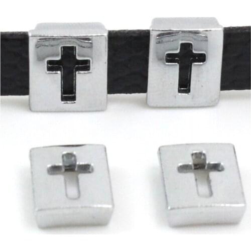 10pcs/lot Internal Dia 8mm Cross Slide Charm DIY Accessories fit 8mm wide belt pet collar