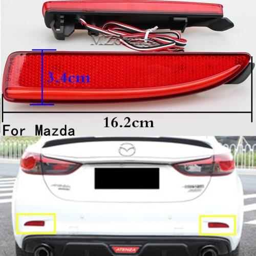 MZORANGE LED Car Rear Bumper Reflector Light For Mazda 6 Atenza 2013 2014 2015 2016 Tail Brake Stop Fog Lamp Car Accessories