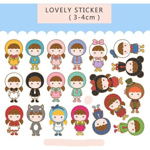 40PCS Cartoon cute girl Stickers Crafts And Scrapbooking stickers book Student label Decorative sticker kids toys
