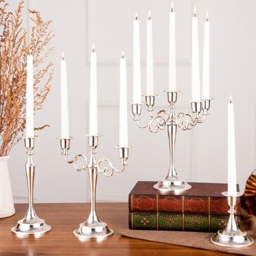 5-light 3-arm Continental Gold zinc alloy metal classic royal candelabra candlestick Hotel KTV wedding decoration gifts
