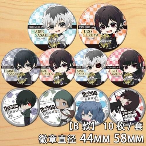 58mm Anime Tokyo ghouls Badges Brooch Acrylic Round Buttons Haise Sasaki Suzuya