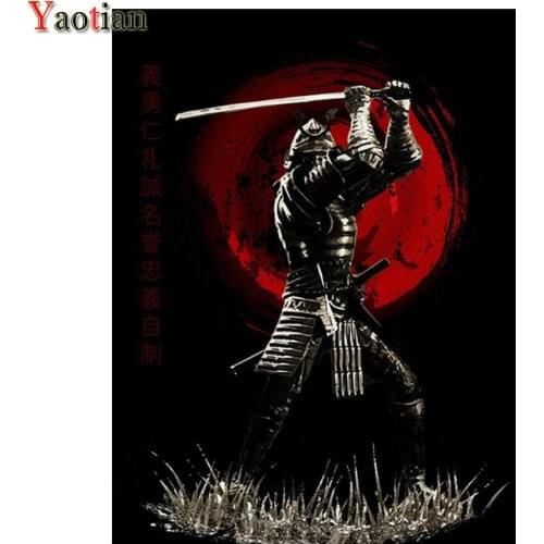 5D Diamond Painting Diamond Mosaic Japan Samurai Pictures Needlework Full Square Drill Bushido Cross Stitch Diamond Embroidery