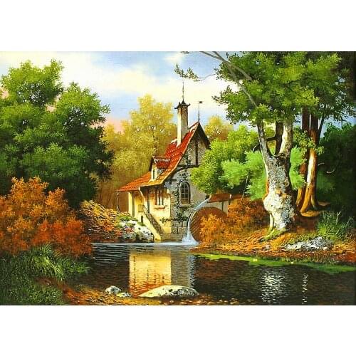 A11857 11CT/14CT/18CT/25CT/28CT oil scenery patterns Counted Cross Stitch DIY Cross Stitch Kits Embroidery Needlework Sets