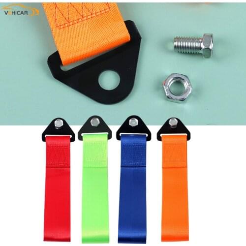 VEHICAR Car Rally Emergency Tool Nylon Racing Tow Bars Drift Strap Traction Rope Trailer Belt Hook Front Bumper Decorative