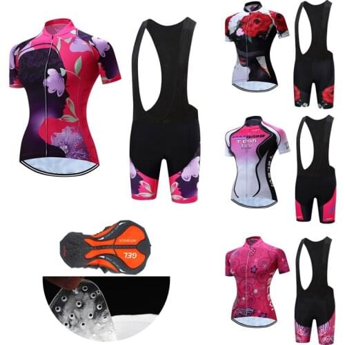 Free shipping Women fashion cycling clothing 2021 road bike jersey BIB shorts MTB uniform kit female suit bicycle clothes dress