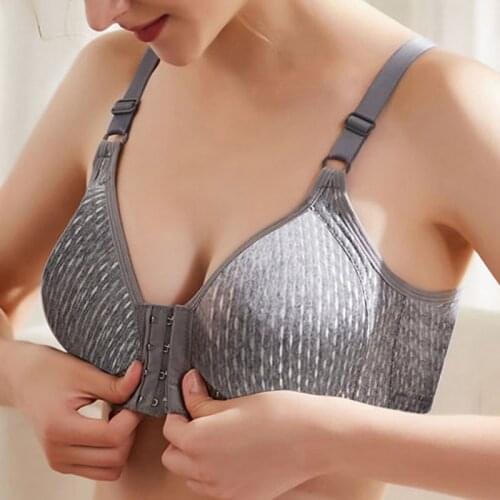 Front Buckle Sexy Underwear Breathable Thin Section No Steel Ring Bras For Women Adjustment Push Up Bra Comfort Full Cup
