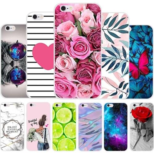 For Apple iPhone 6 6s Case Silicone Clear Soft TPU Cover Case for iPhone 6 S Cases Cute Cool Anime Flowers for Grils For iphone6