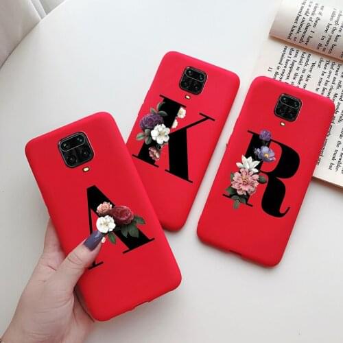 Case For Xiaomi Redmi Note 9 Pro Case Soft Letter Flower Matte Silicone TPU Back Cover For Xiaomi Redmi Note 9S Note9 9Pro Cases