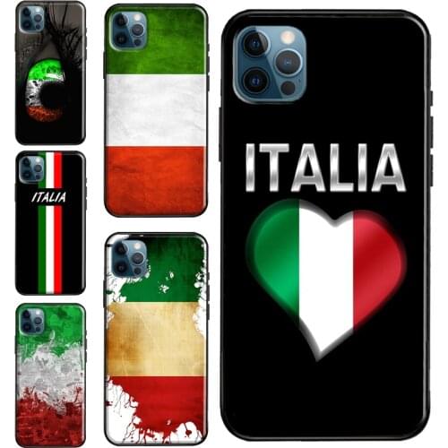 Italian Italy Flag Silicone Case For Apple iPhone 11 12 Pro Max mini SE 2020 X XR XS Max 7 8 Plus Case Cover