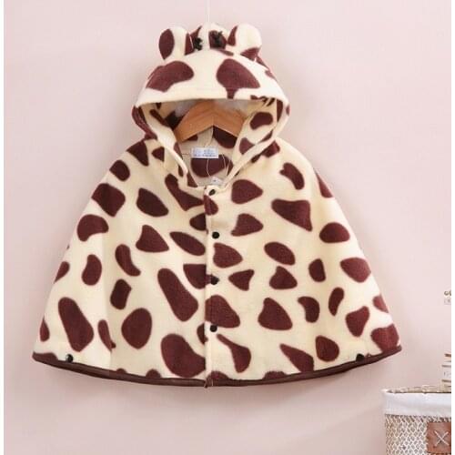 Hooyi 2017 Baby Coats Girls Smocks Outerwear Fleece cloak Jumpers mantle Childrens Poncho Cape Animal Boys Outerwear 0-2years