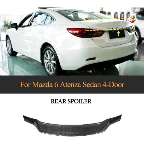 For ATENZA Rear Trunk Wing Spoiler For Mazda 6 ATENZA Sedan 2014 - 2019 Carbon Fiber Car Rear Trunk Boot Lip Wing Spoiler