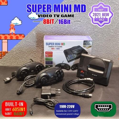 FOR Retro Mini TV Video Game Console For Sega MegaDrive 16 Bit Games with 691 Built-in Games Two Gamepads