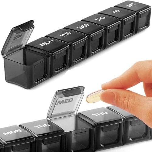 Travel Pill Box Plastic Pill Case Weekly Medicine Storage Organizer Container Drug Tablet Dispenser Independent Lattice Holder