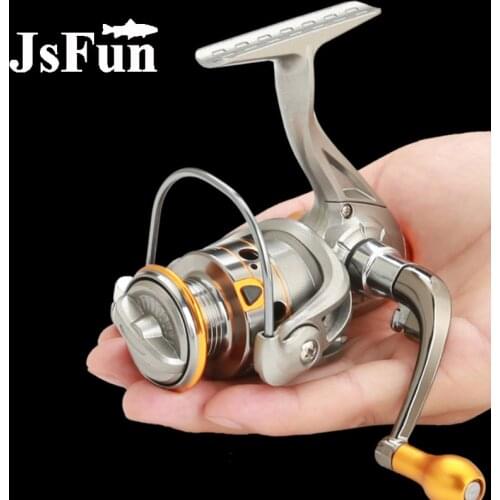 JSFUN Small Mini Spinning Fishing Wheel Gapless 5-in-1 Metal Fishing Vessel Foldable Fishing Reel Рыболовная Kатушка N0206