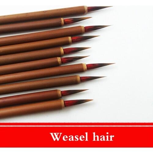 Chinese Painting Fine Line Brush Pen Weasel Hair Brush Pen 10pcs Chinese Painting Special Calligraphy Brushes Tinta China
