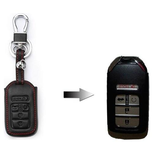 Car Key Cover Case Leather 5 Buttons Key Cover For Honda Civic Accord Crv Cr-v Pilot Key Cover car Accessories