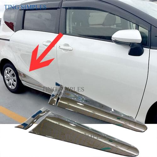Side Door Cover For Toyota Sienta 2016 2017 Second generation XP170 ABS Chrome Side Door Body Trim Stickers Strips Molding