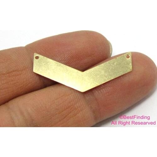 100pcs Brass connector 31x8mm raw brass arrow head Chevron stamping tags R486